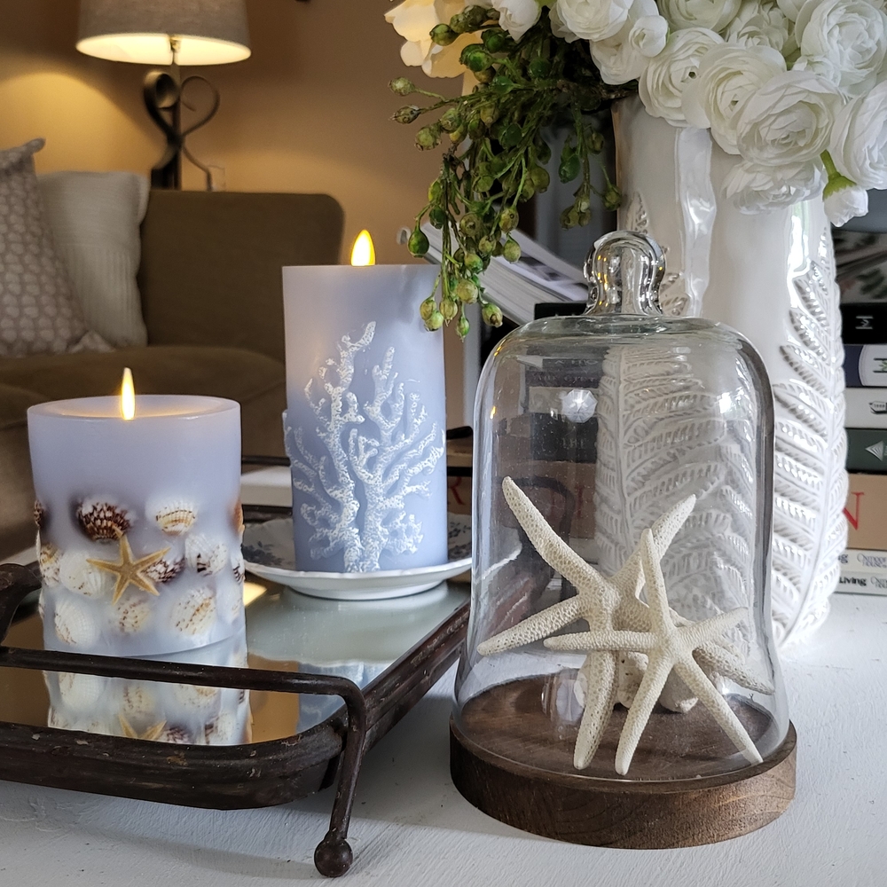 Beautiful, Decorative Coastal-Themed Flameless Candle Set By Luminara